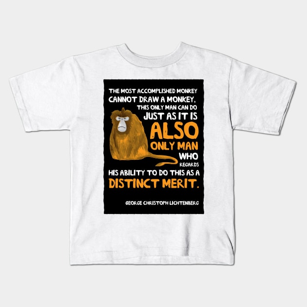 Clever Monkey Kids T-Shirt by crumpetsandcrabsticks